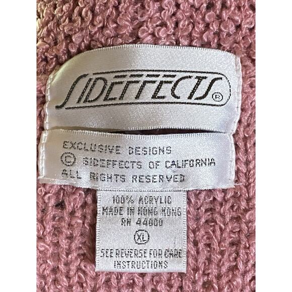 Sideffects Vintage Womens XL Rose Coastal Popcorn Pockets Cardigan Sweater - Picture 2 of 5
